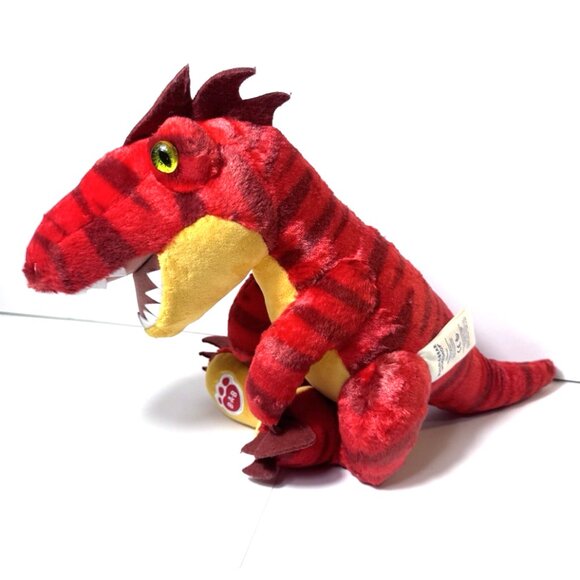 Build A Bear Dinosaur T Rex Velociraptor Raptor Plush Red Yellow Stuffed Toy 15" - Picture 8 of 10